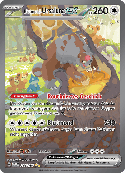 Blutmond-Ursaluna-ex 216/167 Maskerade im Zwielicht Pokémon Karte