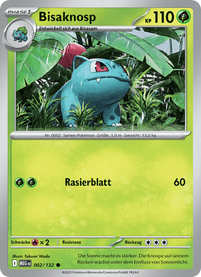 Bisaknosp 002/132 Mega-Entwicklung Pokémon Karte