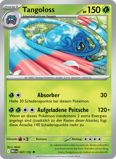 Tangoloss 007/132 Mega-Entwicklung Pokémon Karte