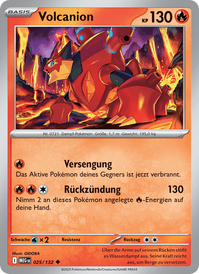 Volcanion 025/132 Mega-Entwicklung Pokémon Karte
