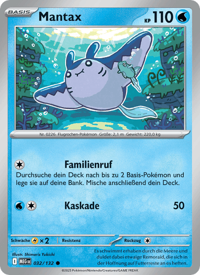 Mantax 032/132 Mega-Entwicklung Pokémon Karte