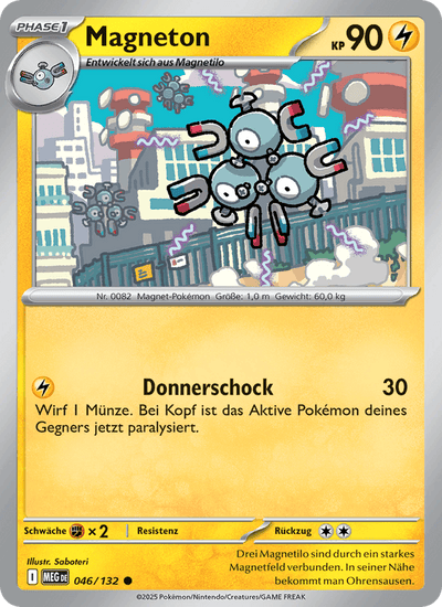 Magneton 046/132 Mega-Entwicklung Pokémon Karte