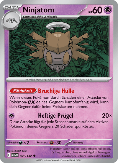 Ninjatom 061/132 Mega-Entwicklung Pokémon Karte