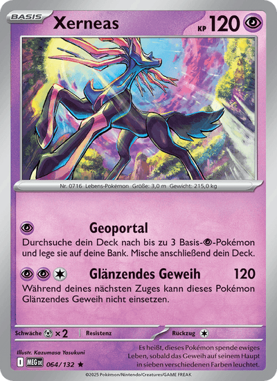 Xerneas 064/132 Mega-Entwicklung Pokémon Karte