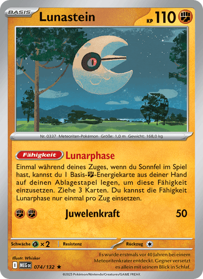 Lunastein 074/132 Mega-Entwicklung Pokémon Karte