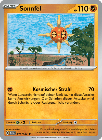 Sonnfel 075/132 Mega-Entwicklung Pokémon Karte
