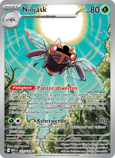 Ninjask 137/132 Mega-Entwicklung Pokémon Karte