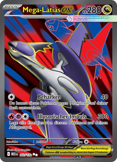 Mega-Latias-ex 163/132 Mega-Entwicklung Pokémon Karte