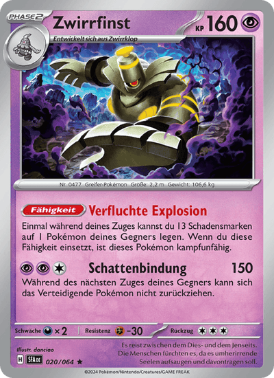Zwirrfinst 020/064 Nebel der Sagen Pokémon Karte
