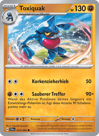 Toxiquak 024/064 Nebel der Sagen Pokémon Karte
