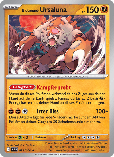 Blutmond-Ursaluna 025/064 Nebel der Sagen Pokémon Karte
