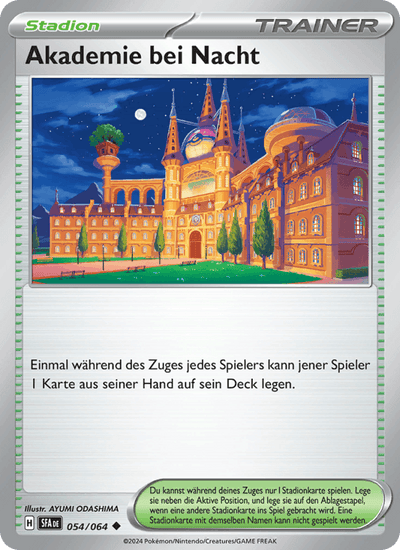 Akademie bei Nacht 054/064 Nebel der Sagen Pokémon Karte