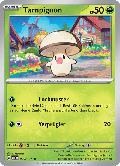 Tarnpignon 009/197 Obsidianflammen Pokémon Karte