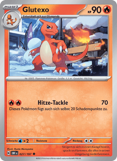 Glutexo 027/197 Obsidianflammen Pokémon Karte