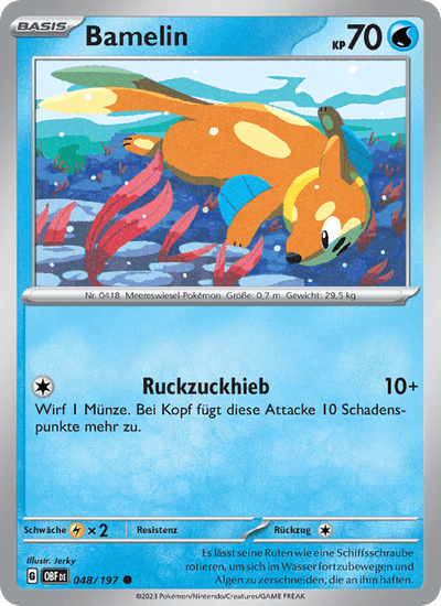 Bamelin 048/197 Obsidianflammen Pokémon Karte