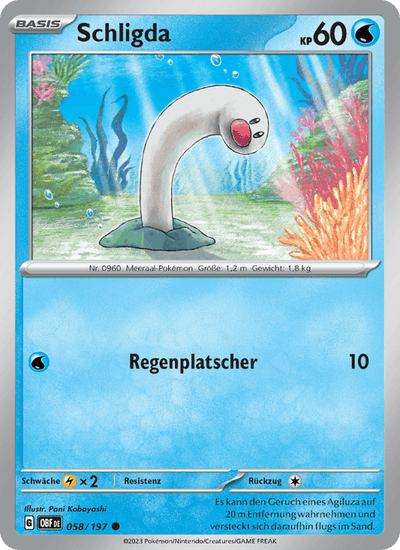 Schligda 058/197 Obsidianflammen Pokémon Karte