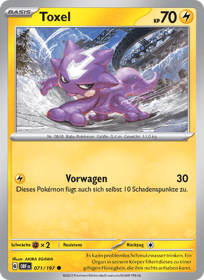 Toxel 071/197 Obsidianflammen Pokémon Karte