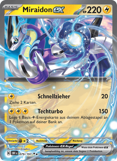 Miraidon-ex 079/197 Obsidianflammen Pokémon Karte