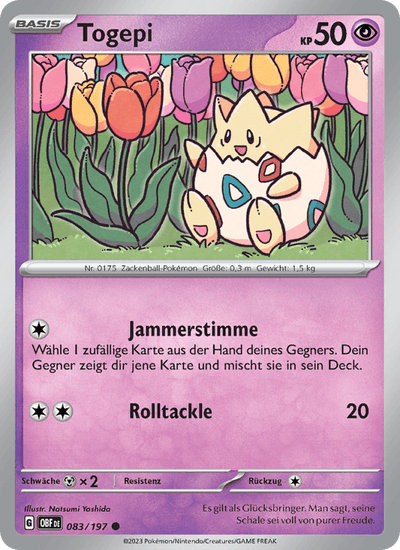 Togepi 083/197 Obsidianflammen Pokémon Karte