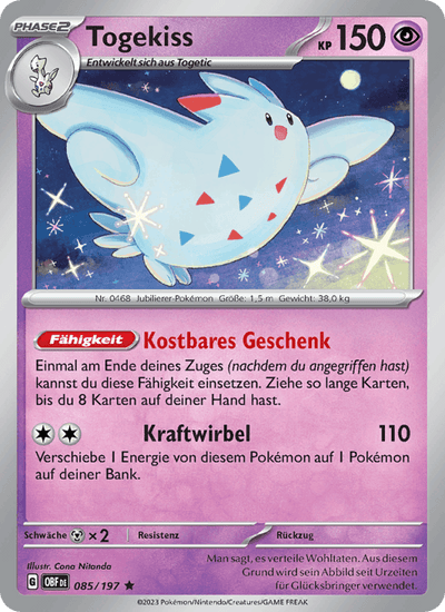 Togekiss 085/197 Obsidianflammen Pokémon Karte