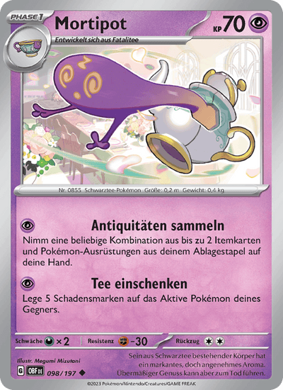 Mortipot 098/197 Obsidianflammen Pokémon Karte