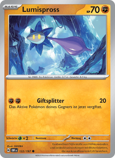 Lumispross 122/197 Obsidianflammen Pokémon Karte