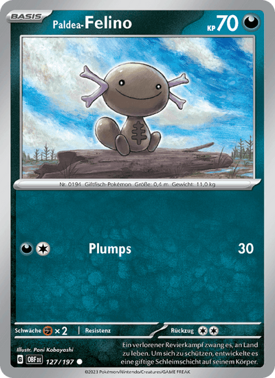 Paldea-Felino 127/197 Obsidianflammen Pokémon Karte