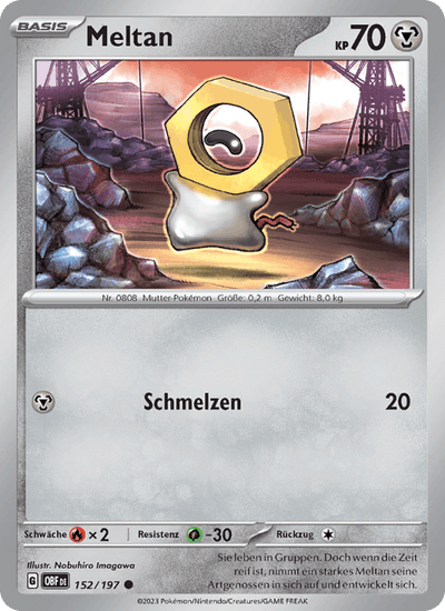 Meltan 152/197 Obsidianflammen Pokémon Karte