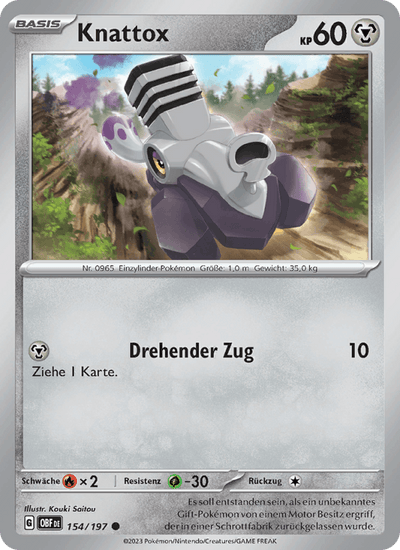 Knattox 154/197 Obsidianflammen Pokémon Karte