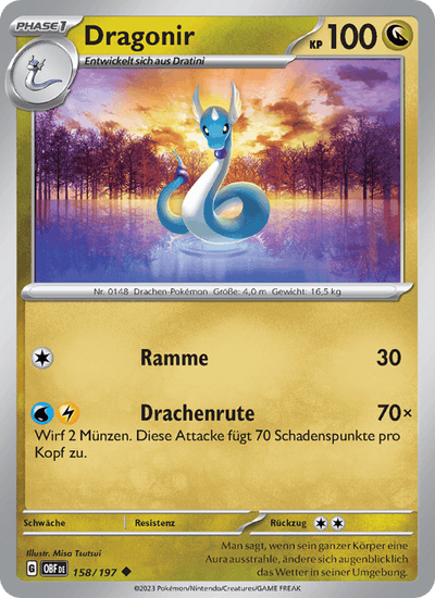 Dragonir 158/197 Obsidianflammen Pokémon Karte