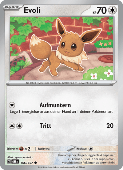 Evoli 166/197 Obsidianflammen Pokémon Karte