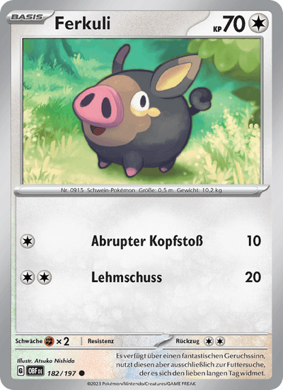 Ferkuli 182/197 Obsidianflammen Pokémon Karte