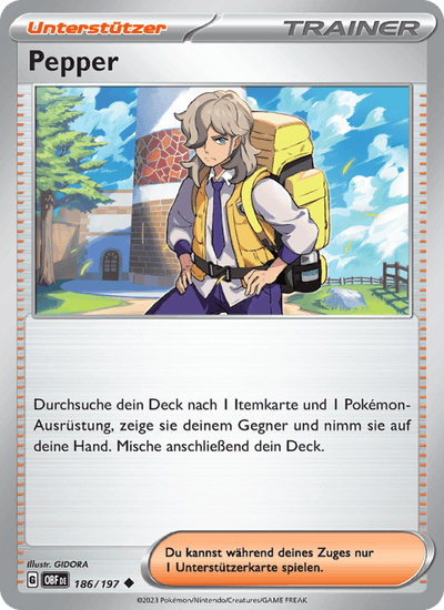 Pepper 186/197 Obsidianflammen Pokémon Karte