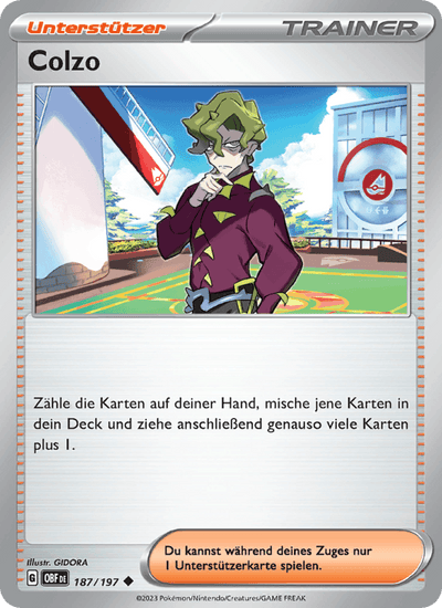 Colzo 187/197 Obsidianflammen Pokémon Karte
