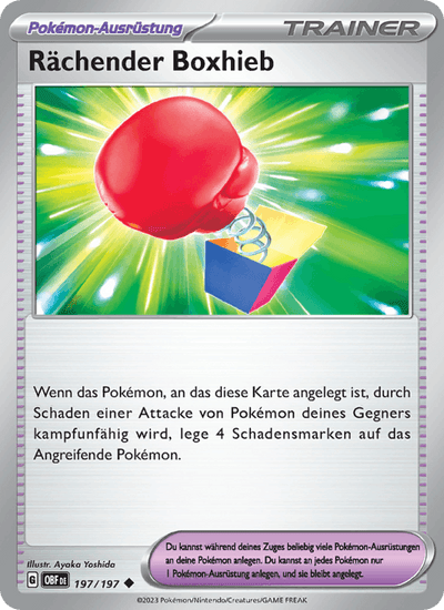Rächender Boxhieb 197/197 Obsidianflammen Pokémon Karte