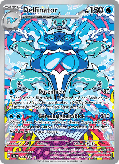Delfinator 200/197 Obsidianflammen Pokémon Karte