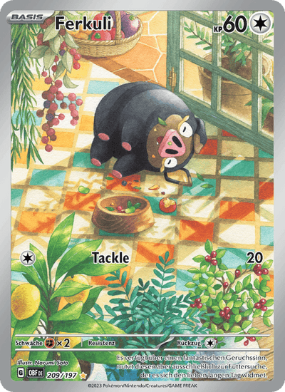 Ferkuli 209/197 Obsidianflammen Pokémon Karte