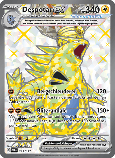 Despotar-ex 211/197 Obsidianflammen Pokémon Karte