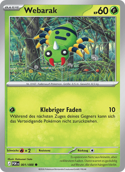 Webarak 001/088 Optimale Ordnung Pokémon Karte
