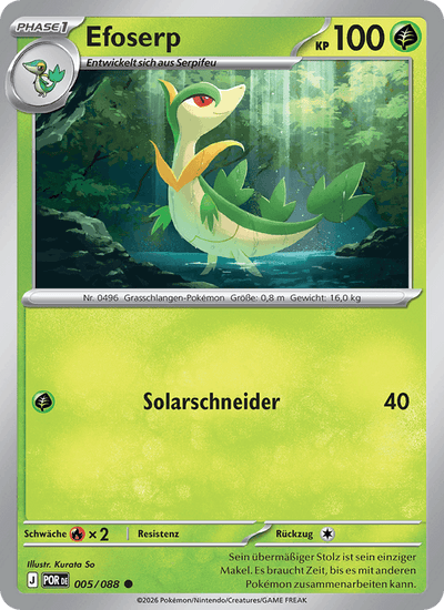 Efoserp 005/088 Optimale Ordnung Pokémon Karte