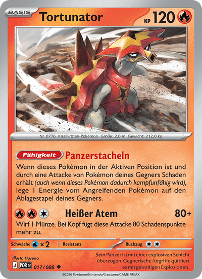 Tortunator 017/088 Optimale Ordnung Pokémon Karte
