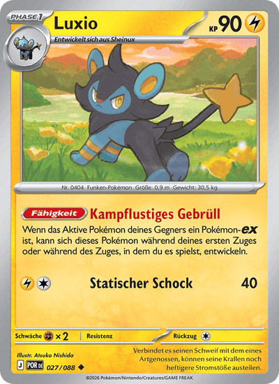 Luxio 027/088 Optimale Ordnung Pokémon Karte