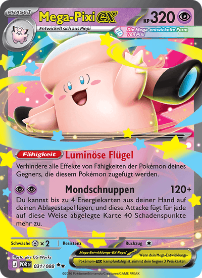Mega-Pixi-ex 031/088 Optimale Ordnung Pokémon Karte