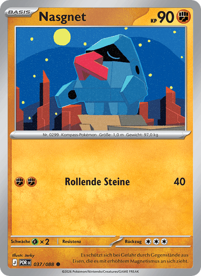 Nasgnet 037/088 Optimale Ordnung Pokémon Karte