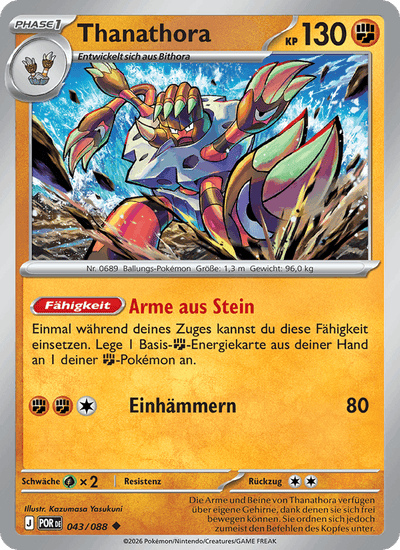 Thanathora 043/088 Optimale Ordnung Pokémon Karte