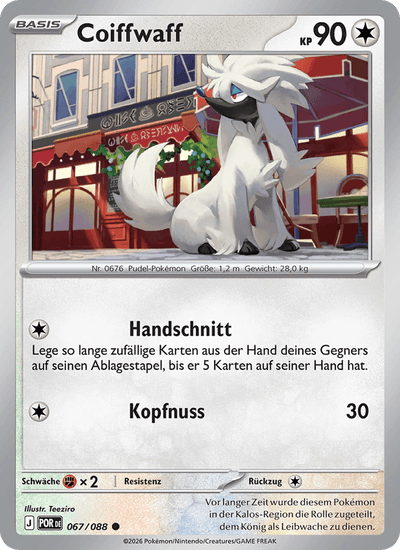 Coiffwaff 067/088 Optimale Ordnung Pokémon Karte