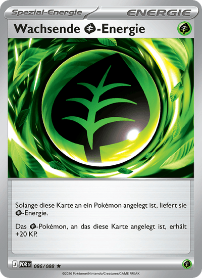 Wachsende Grass-Energie 086/088 Optimale Ordnung Pokémon Karte