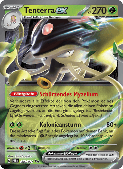 Tenterra-ex 005/091 Paldeas Schicksale Pokémon Karte