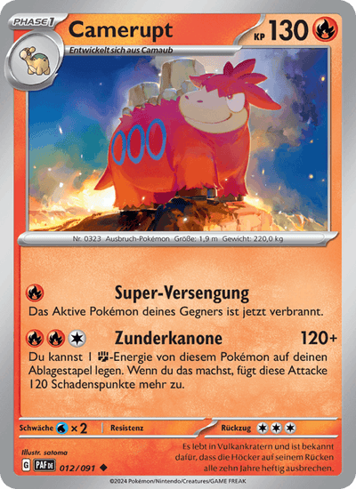 Camerupt 012/091 Paldeas Schicksale Pokémon Karte
