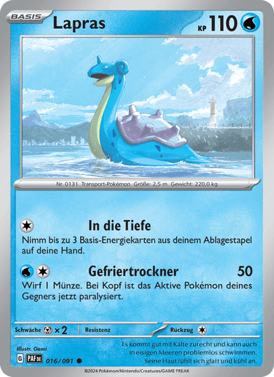 Lapras 016/091 Paldeas Schicksale Pokémon Karte